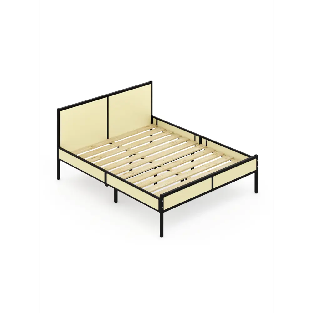 Фото Кровать Solarius Kr120loft-van-black 125 x 90 x 206 см сосна цвет бежевый