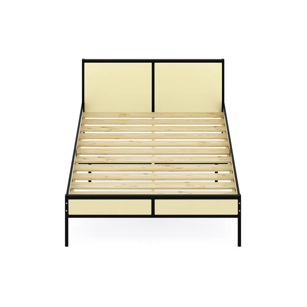 Фото 2 Кровать Solarius Kr120loft-van-black 125 x 90 x 206 см сосна цвет бежевый