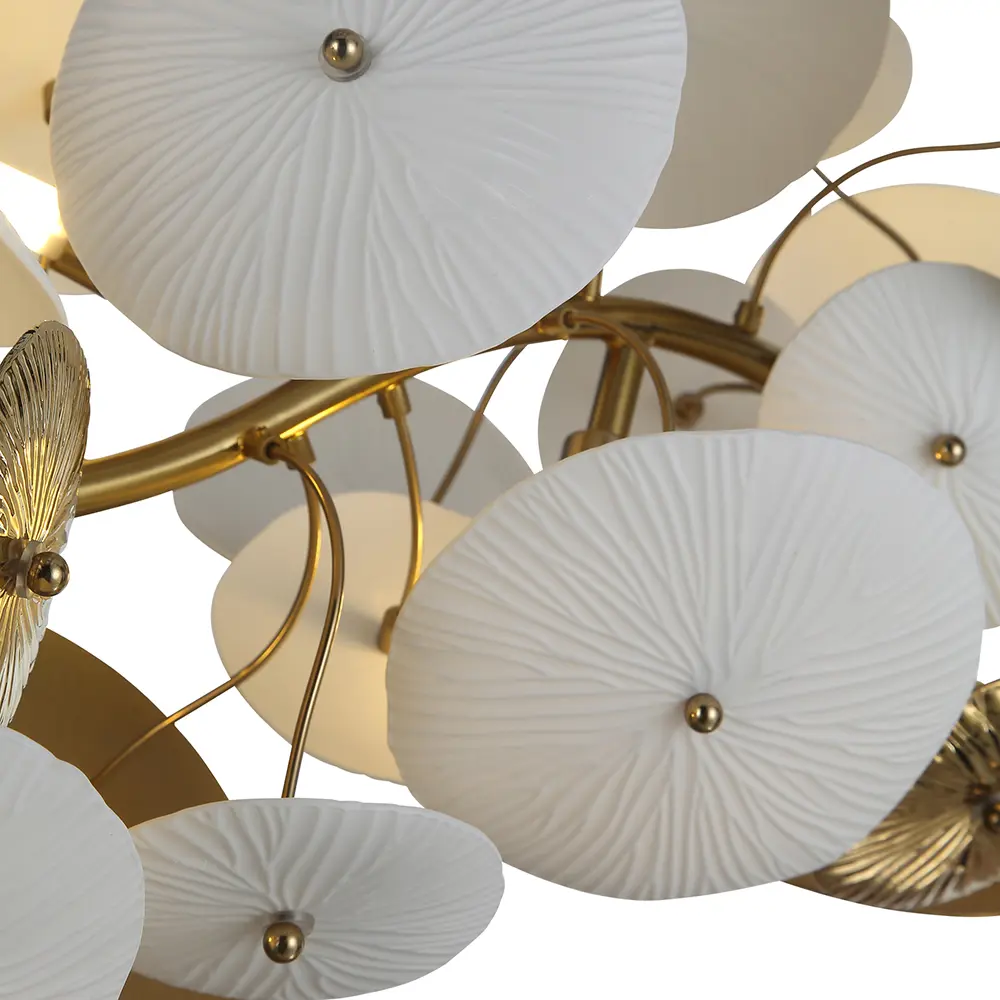 Фото 7 Светильник подвесной светодиодный St Luce Dahlia Sl1518.303.08 14 м² нейтральный белый свет цвет латунь Фото 7 Светильник подвесной светодиодный St Luce Dahlia Sl1518.303.08 14 м² нейтральный белый свет цвет латунь