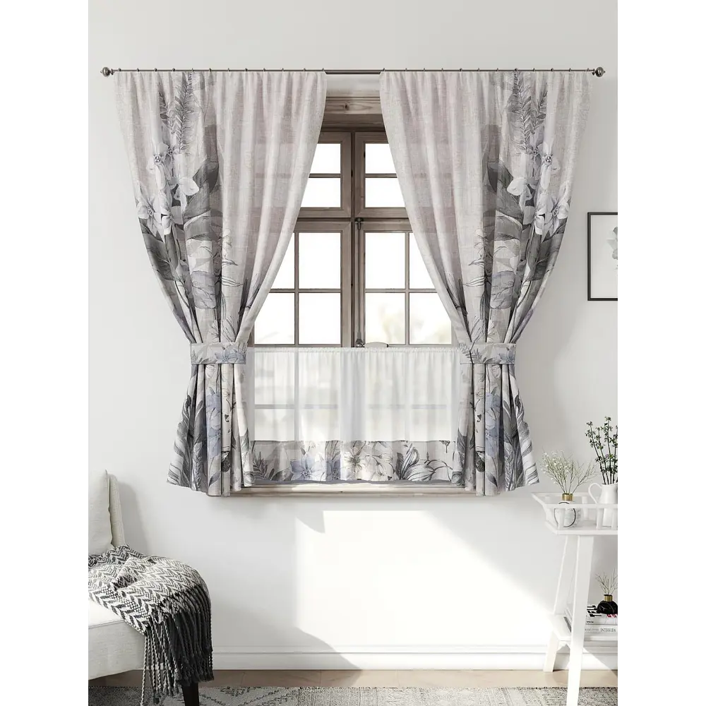 Фото Комплект штор Comfy way CW705169-160 на шторной ленте 160x150 см цвет бежевый, светло-бежевый, светло-серый Фото Комплект штор Comfy way CW705169-160 на шторной ленте 160x150 см цвет бежевый, светло-бежевый, светло-серый