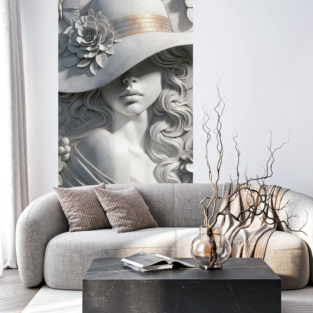 Фото 4 Фотообои бумажные 3D Postermarket Барельеф Девушка в шляпе WM-504 119x180 см Фото 4 Фотообои бумажные 3D Postermarket Барельеф Девушка в шляпе WM-504 119x180 см