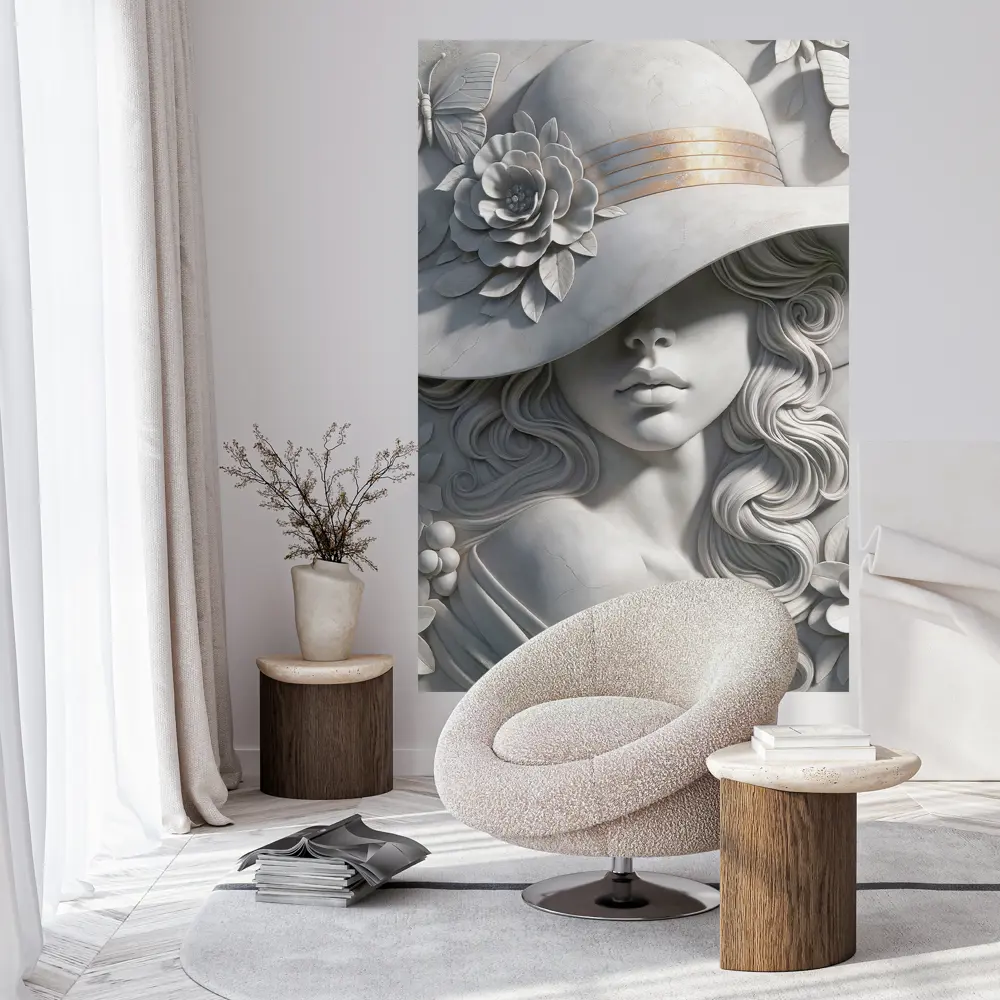 Фото 3 Фотообои бумажные 3D Postermarket Барельеф Девушка в шляпе WM-504 119x180 см Фото 3 Фотообои бумажные 3D Postermarket Барельеф Девушка в шляпе WM-504 119x180 см