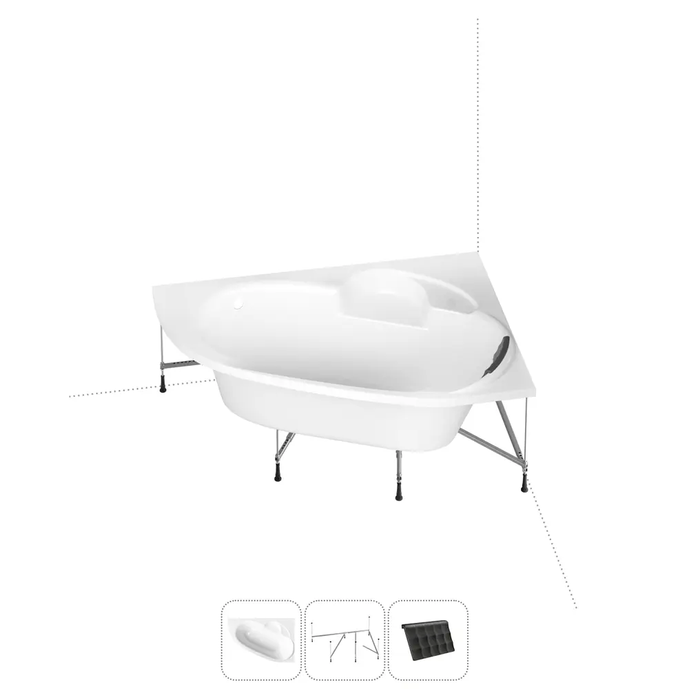 Фото Угловая ванна Lavinia Boho Bell Pro S1-370216PR литьевой акрил 160x105 см правый разворот, с металлическим каркасом и подголовником Фото Угловая ванна Lavinia Boho Bell Pro S1-370216PR литьевой акрил 160x105 см правый разворот, с металлическим каркасом и подголовником