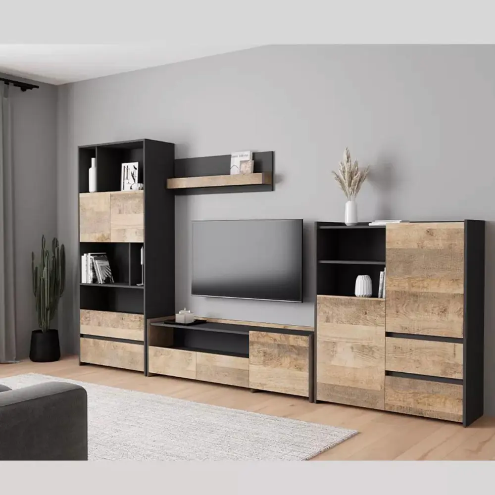 Фото 3 Тумба под телевизор Альбина МС Денвер ТВ Тумба ПВШ 150x460x36 см ЛДСП цвет графит Фото 3 Тумба под телевизор Альбина МС Денвер ТВ Тумба ПВШ 150x460x36 см ЛДСП цвет графит