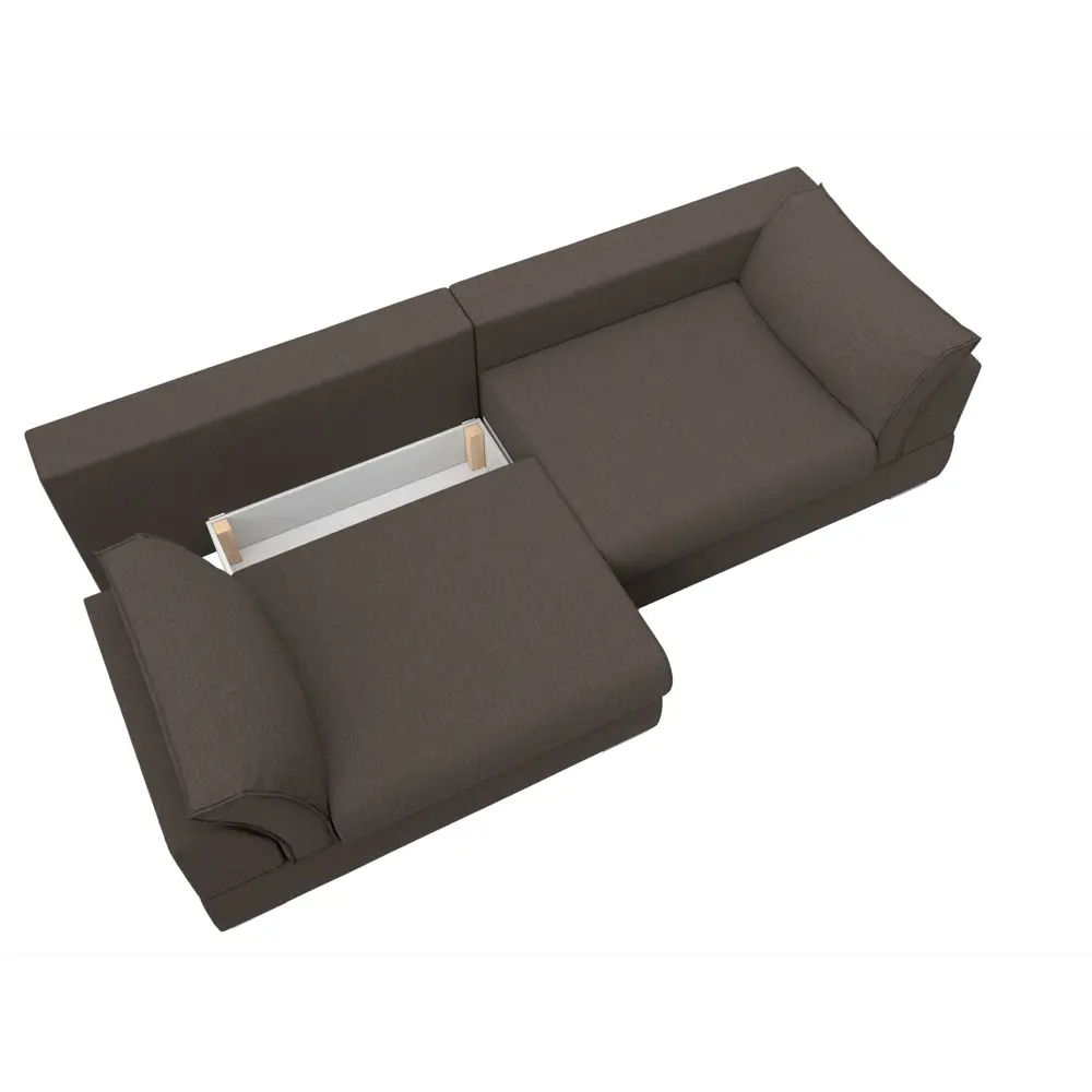 Фото 7 Диван прямой Пекин Лига диванов 122718 272x90x116 см рогожка цвет амур 05 коричневый