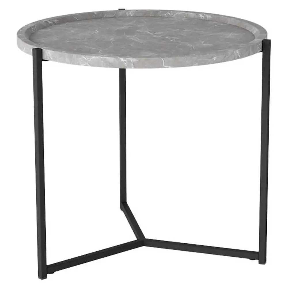 Фото Журнальный столик круглый Калифорния мебель 5678988801 57.5x57.5x50 см серый/серебристый Фото Журнальный столик круглый Калифорния мебель 5678988801 57.5x57.5x50 см серый/серебристый