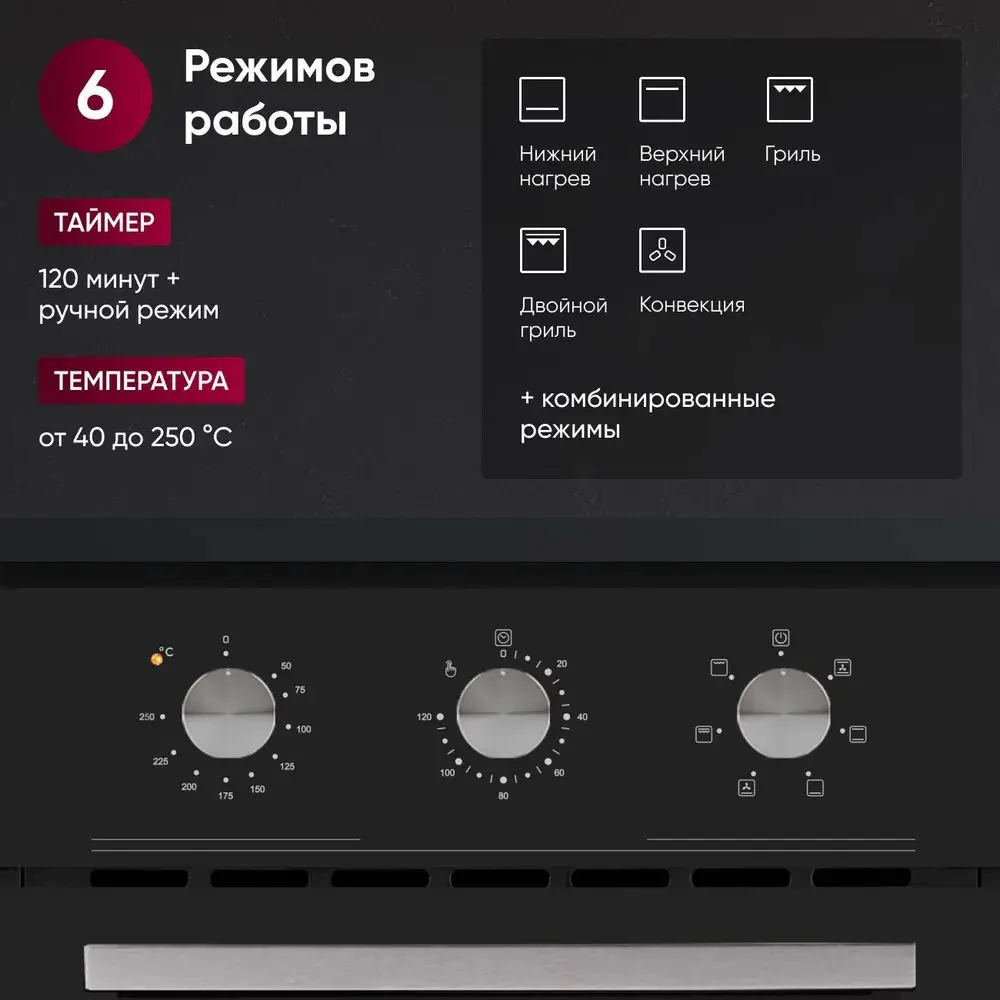 Фото 4 Встраиваемый духовой шкаф Gressel U4ES16000 45х59.5х56.5 см цвет черный Фото 4 Встраиваемый духовой шкаф Gressel U4ES16000 45х59.5х56.5 см цвет черный