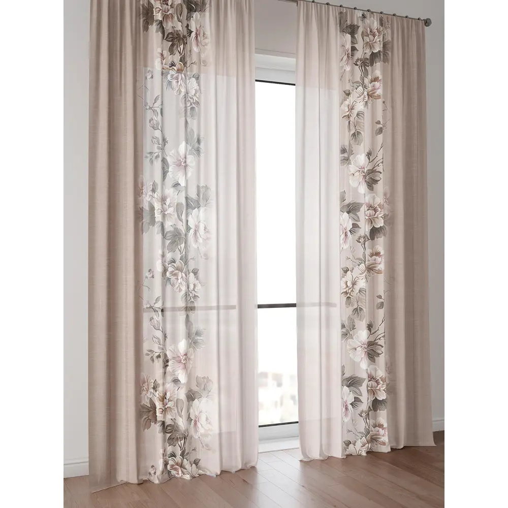Фото 3 Тюль Comfy Way Алоуна - 63 CW580063-240 150x240 см на шторной ленте цвет бежевый 2 шт Фото 3 Тюль Comfy Way Алоуна - 63 CW580063-240 150x240 см на шторной ленте цвет бежевый 2 шт