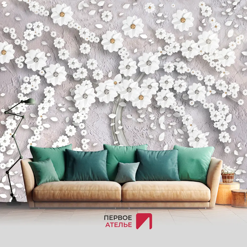 Фото 3 Фотообои флизелиновые Первое Ателье Абстрактное дерево из цветов pw94759 300x250 см Фото 3 Фотообои флизелиновые Первое Ателье Абстрактное дерево из цветов pw94759 300x250 см