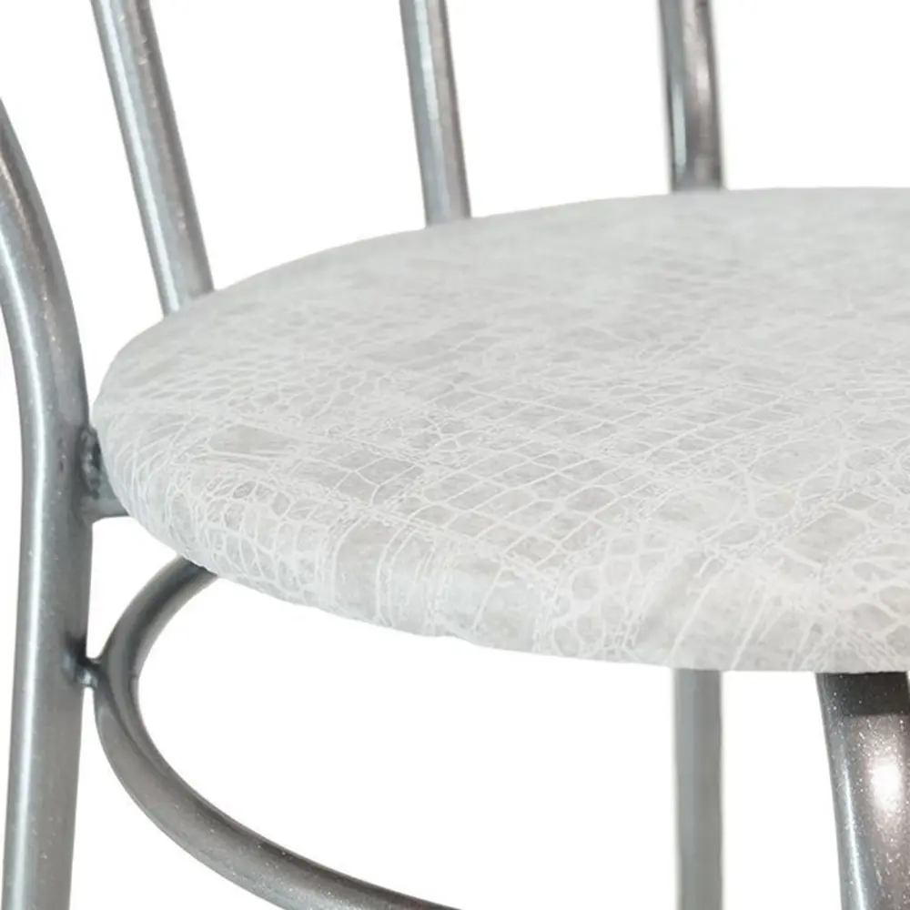 Фото 2 Стул 451551 35x90x46 см искусственная кожа цвет бело-серый