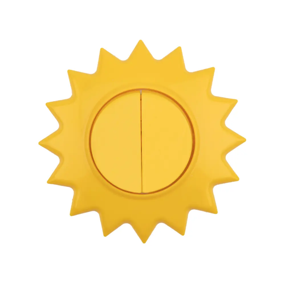 Фото Выключатель встраиваемый Kranz Happy Солнце KR-78-0618 2 клавиши цвет желтый Фото Выключатель встраиваемый Kranz Happy Солнце KR-78-0618 2 клавиши цвет желтый