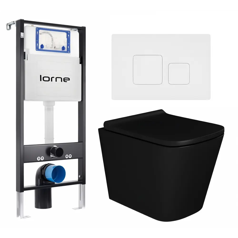 Фото Комплект инсталляция с унитазом Lorne 630313 цвет черный