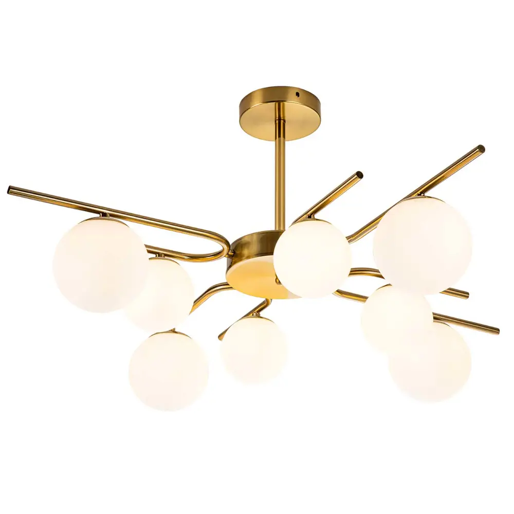 Фото Люстра на штанге Escada Sphere 642--8p brass 8 ламп 30 м² цвет бронза Фото Люстра на штанге Escada Sphere 642--8p brass 8 ламп 30 м² цвет бронза