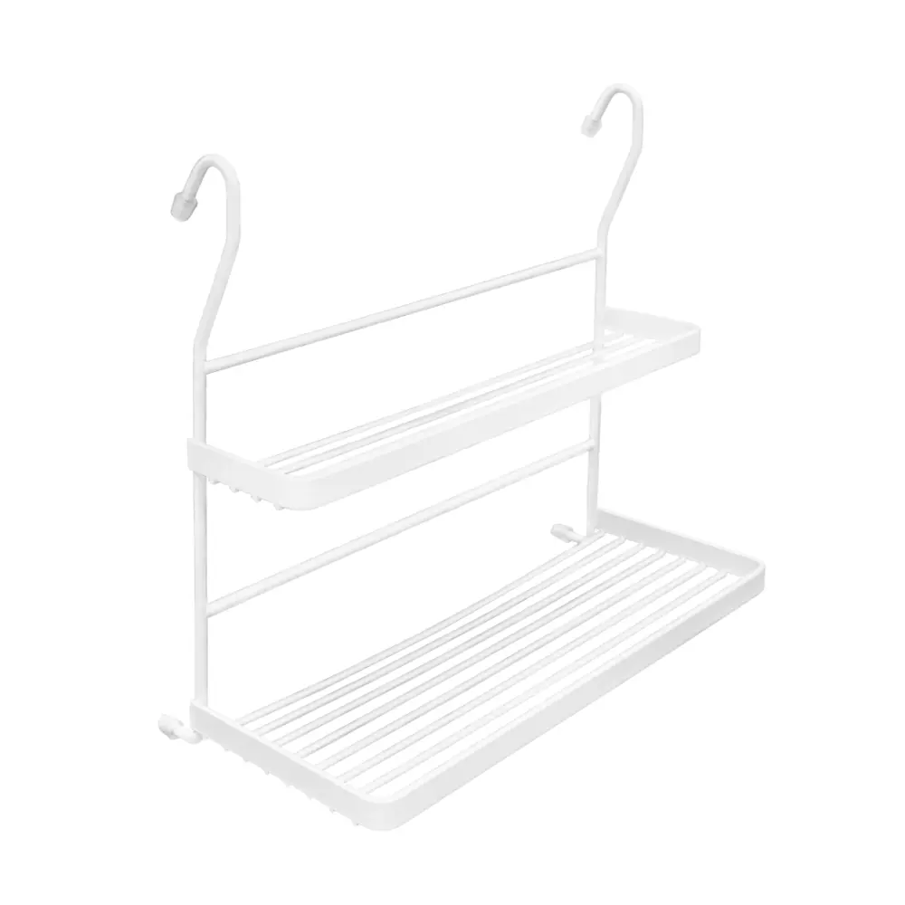 Фото Полка двухъярусная Lemax 15x34 см металл цвет матовый белый Фото Полка двухъярусная Lemax 15x34 см металл цвет матовый белый