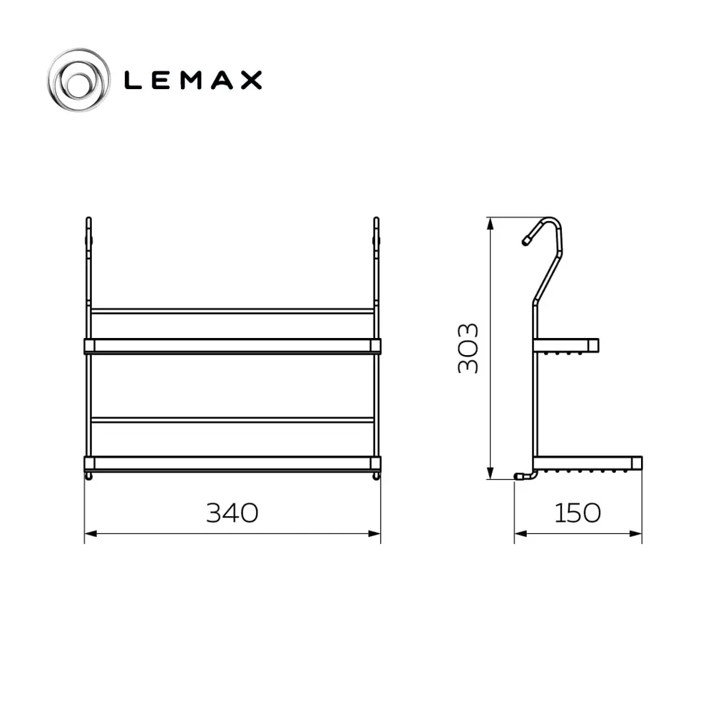 Фото 2 Полка двухъярусная Lemax 15x34 см металл цвет матовый белый Фото 2 Полка двухъярусная Lemax 15x34 см металл цвет матовый белый