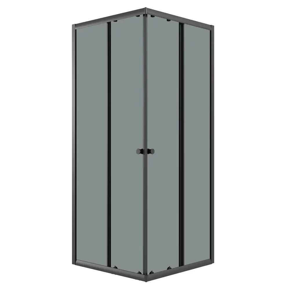 Фото Душевой уголок Niagara Eco NG-1010-14QT квадрат 100x100см черный профиль эффект стекла тонированный