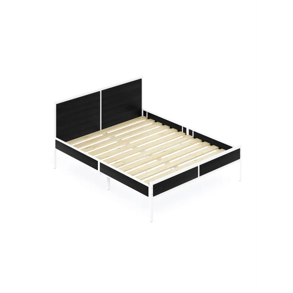 Фото Кровать Solarius Kr120loft-ser-white 125 x 90 x 206 см сосна цвет серый