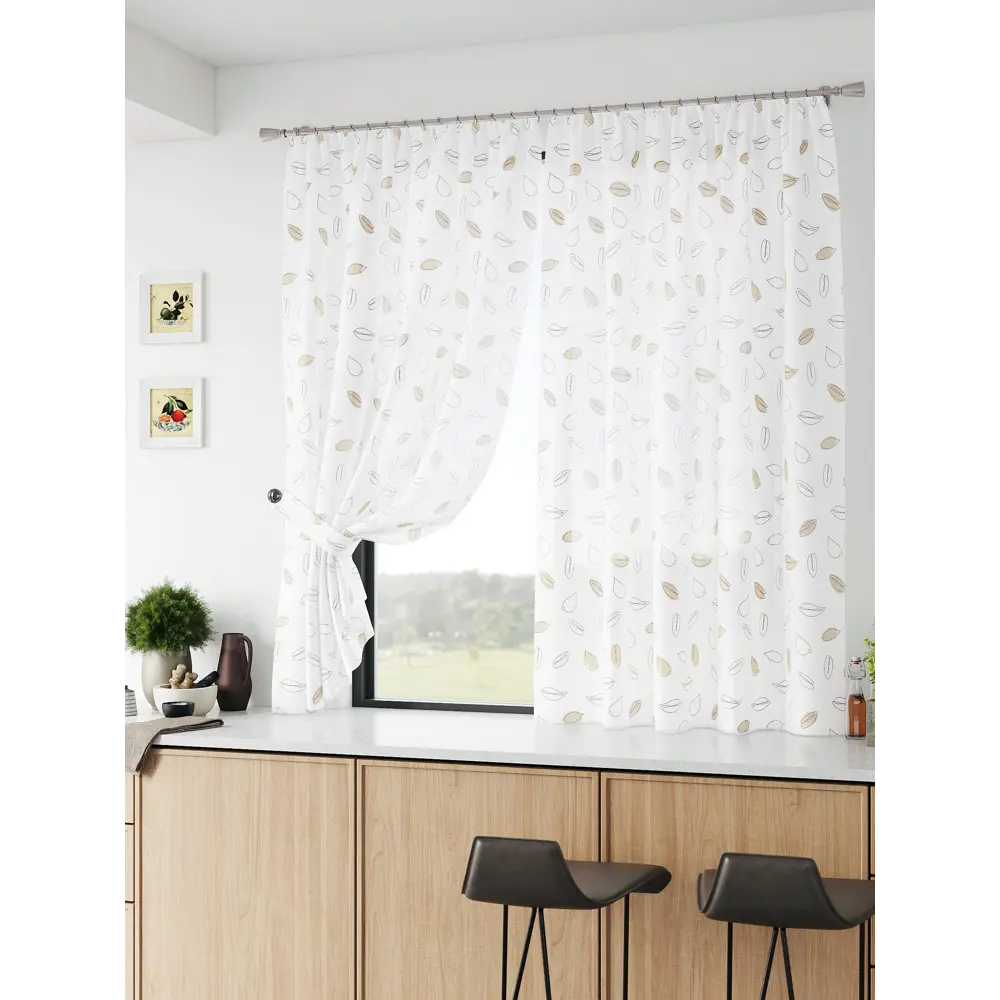 Фото 2 Тюль Comfy way Базовая комплектация CW786068 на шторной ленте 160x150 см цвет белый Фото 2 Тюль Comfy way Базовая комплектация CW786068 на шторной ленте 160x150 см цвет белый
