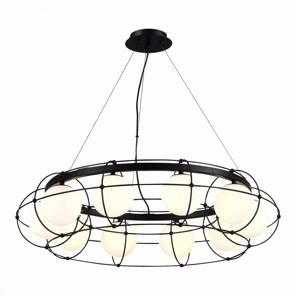 Фото Люстра подвесная светодиодная ST LUCE SL1189.403.10 BEATA 18 м² нейтральный белый свет цвет черный