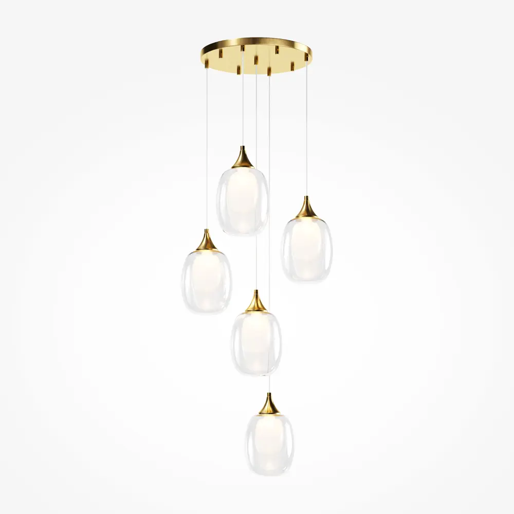Фото 3 Светильник подвесной Maytoni Aura Mod016pl-05bs 5 ламп 13 м² цвет латунь Фото 3 Светильник подвесной Maytoni Aura Mod016pl-05bs 5 ламп 13 м² цвет латунь