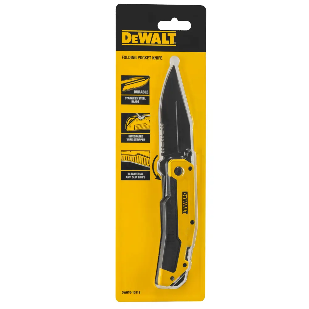 Фото Нож складной карманный Dewalt DWHT0-10313 пластиковый корпус 82 мм Фото Нож складной карманный Dewalt DWHT0-10313 пластиковый корпус 82 мм