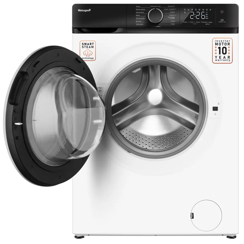 Фото 2 Стиральная машина с сушкой Weissgauff WMD 61212 DC Inverter Steam инвертором и паром 12 кг Фото 2 Стиральная машина с сушкой Weissgauff WMD 61212 DC Inverter Steam инвертором и паром 12 кг
