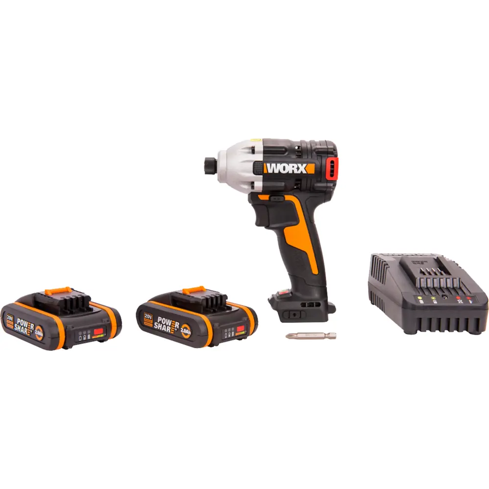 Фото 3 Винтоверт ударный аккумуляторный Worx WX261, 20 В Li 2x2 Ач, 230 Нм Фото 3 Винтоверт ударный аккумуляторный Worx WX261, 20 В Li 2x2 Ач, 230 Нм
