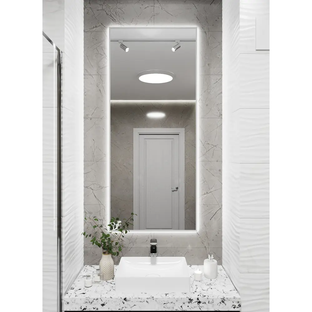 Фото Зеркало со встроенной подсветкой One mirror 15070ссх 70x150 см Фото Зеркало со встроенной подсветкой One mirror 15070ссх 70x150 см