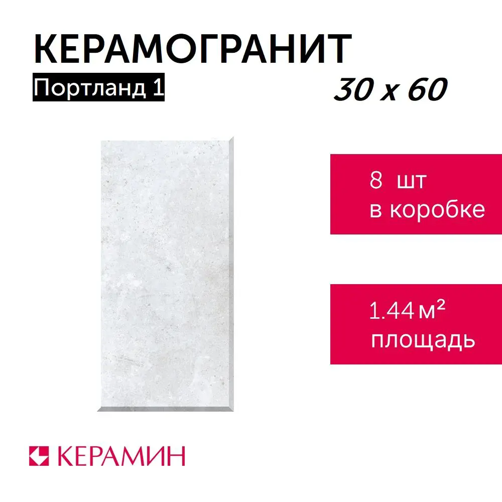 Фото Керамогранит Керамин Портланд CDB00017117_MSK 60x30см цвет светло-серый Фото Керамогранит Керамин Портланд CDB00017117_MSK 60x30см цвет светло-серый