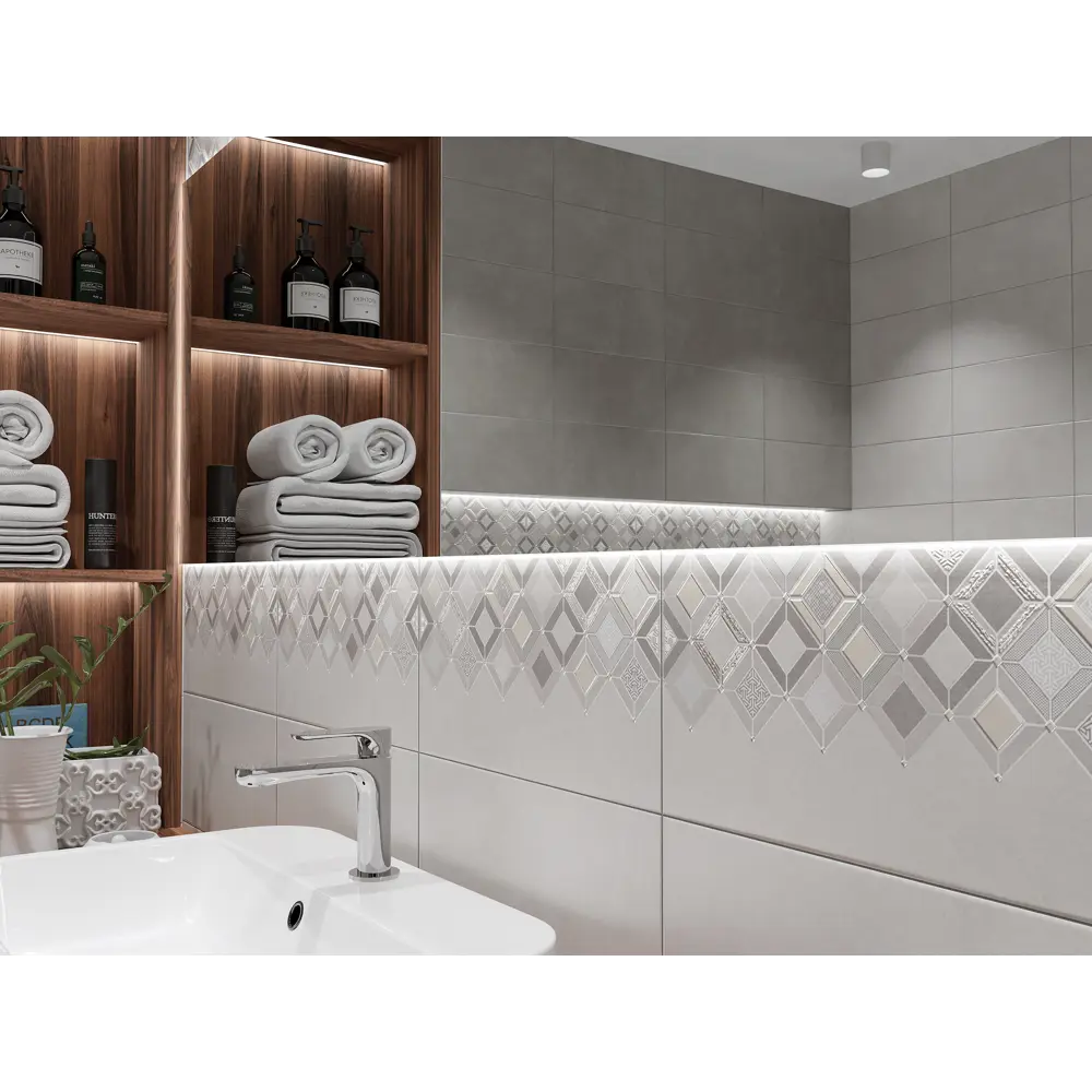 Фото 2 Декор плиточный настенный Azori Starck 589632002 глазурованный 20.1x40.5см цвет серый