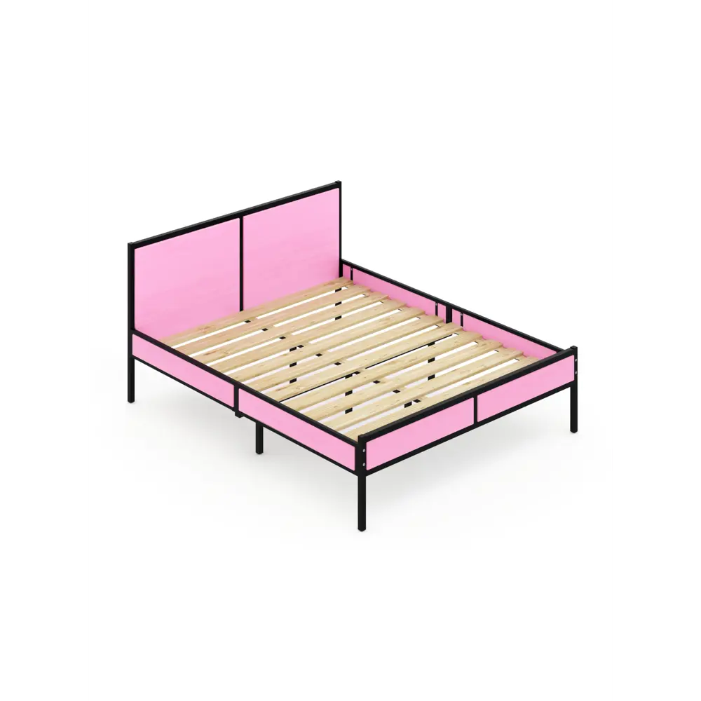 Фото Кровать Solarius Kr160loft-roz-black 165 x 90 x 206 см сосна цвет розовый Фото Кровать Solarius Kr160loft-roz-black 165 x 90 x 206 см сосна цвет розовый