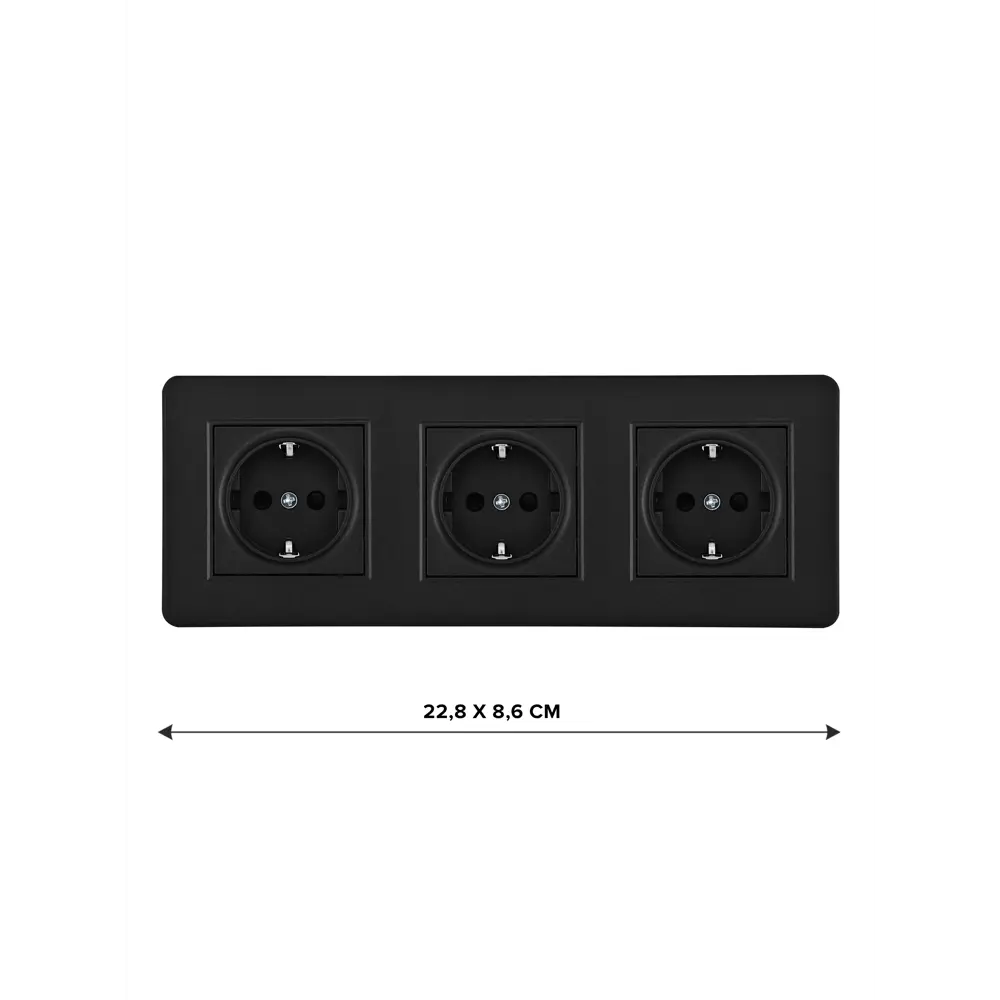 Фото 4 Розетка тройная встраиваемая с рамкой Arte milano SET16-3-40-1x3.black с заземлением и шторками цвет черный Фото 4 Розетка тройная встраиваемая с рамкой Arte milano SET16-3-40-1x3.black с заземлением и шторками цвет черный