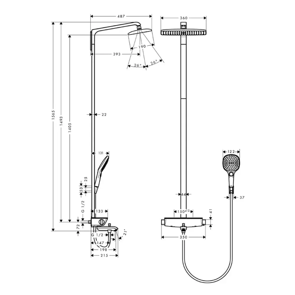 Фото 3 Душевая система Hansgrohe 27113000 Фото 3 Душевая система Hansgrohe 27113000