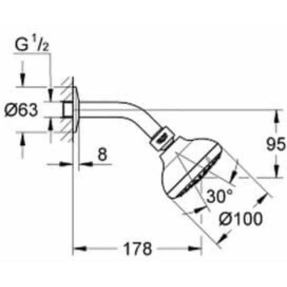 Фото 2 Верхний душ Grohe New Tempesta 100, 3 режима струи, хром (26088001) Фото 2 Верхний душ Grohe New Tempesta 100, 3 режима струи, хром (26088001)