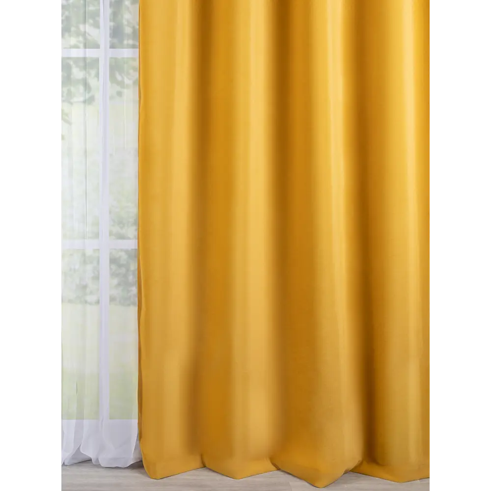 Фото 2 Комплект штор Altali 100% блэкаут 877-1663/36 на шторной ленте 270x400 см цвет желтый Фото 2 Комплект штор Altali 100% блэкаут 877-1663/36 на шторной ленте 270x400 см цвет желтый