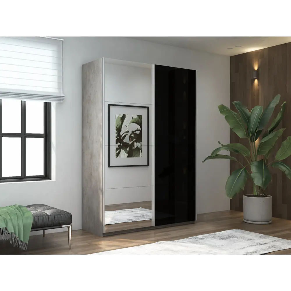 Фото Шкаф-купе Мебельная компания е1 500464 230x160x57 см 8 полок ЛДСП цвет бетон Фото Шкаф-купе Мебельная компания е1 500464 230x160x57 см 8 полок ЛДСП цвет бетон