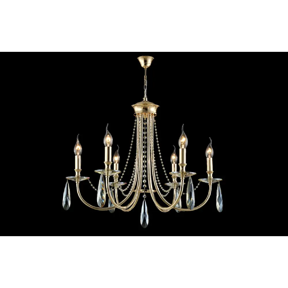 Фото 3 Люстра подвесная Crystal Lux Victoria sp6 gold-amber 6 ламп 14 м² цвет золото Фото 3 Люстра подвесная Crystal Lux Victoria sp6 gold-amber 6 ламп 14 м² цвет золото