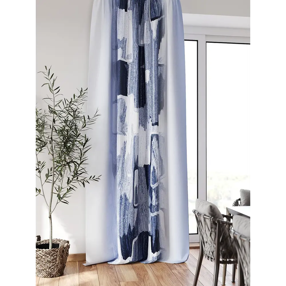 Фото Штора блэкаут на шторной ленте Comfy Way Флонтос - 15 CW594015-260, 260x150 см, цвет синий Фото Штора блэкаут на шторной ленте Comfy Way Флонтос - 15 CW594015-260, 260x150 см, цвет синий