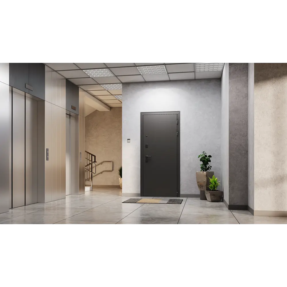 Фото 8 Входная дверь Unicorn Loft правый 205x86см цвет антрацит букле/эмаль молоко Фото 8 Входная дверь Unicorn Loft правый 205x86см цвет антрацит букле/эмаль молоко