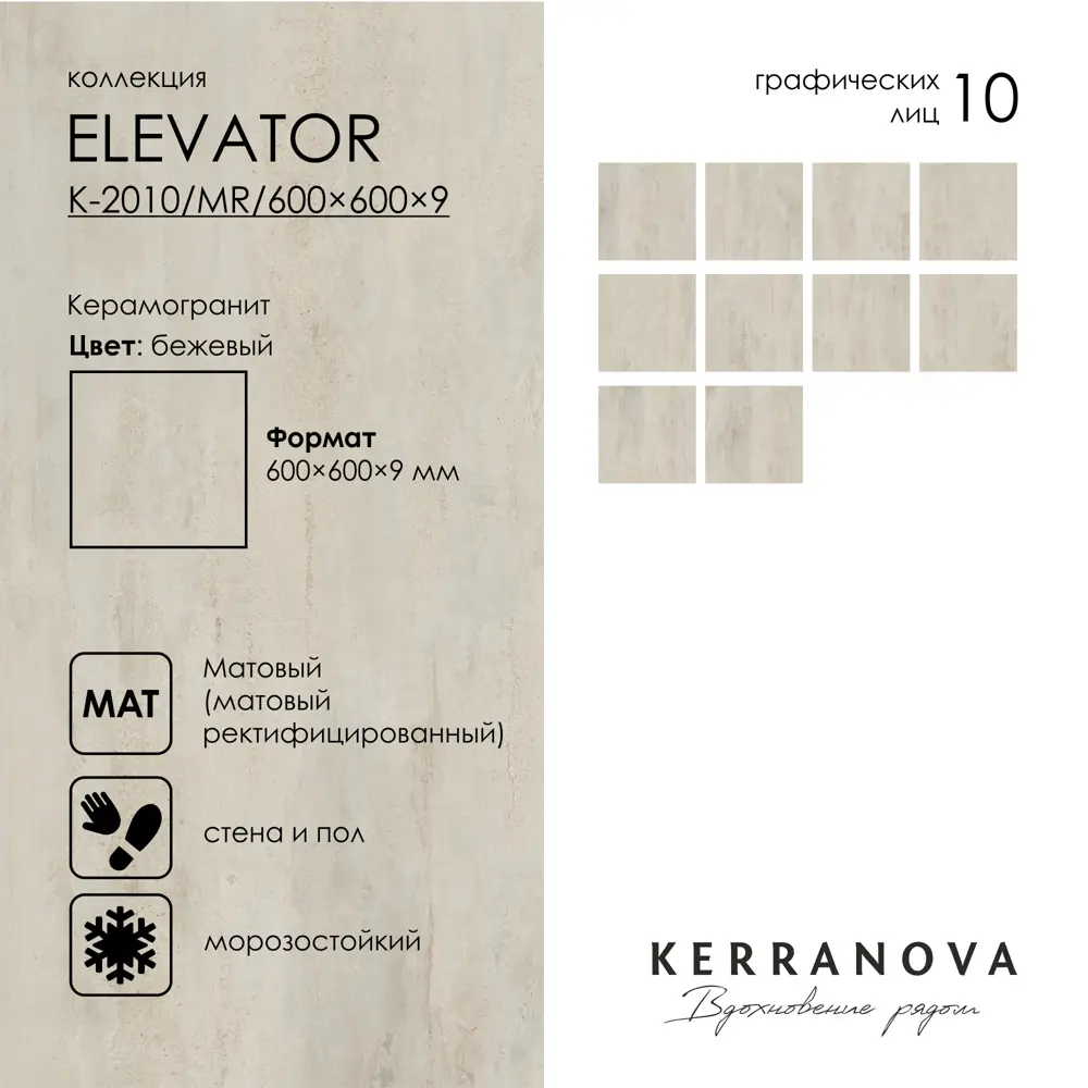 Фото 6 Керамогранит Kerranova Elevator K-2010/MR/600x600x9/S1 60x60см цвет - Фото 6 Керамогранит Kerranova Elevator K-2010/MR/600x600x9/S1 60x60см цвет -