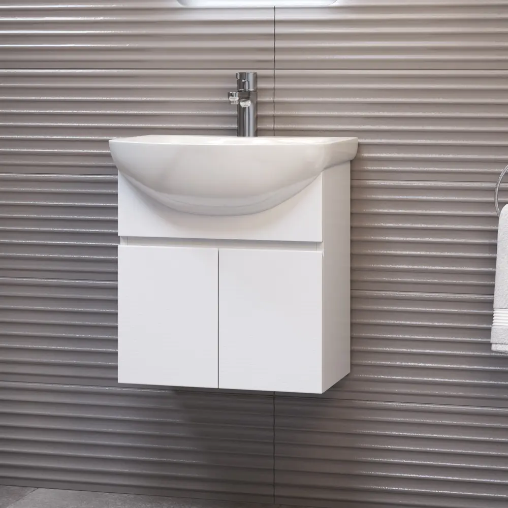 Фото 3 Тумба под раковину напольная Vigo tp-WIN-BAL-50-2D белый-LM 46см цвет белый