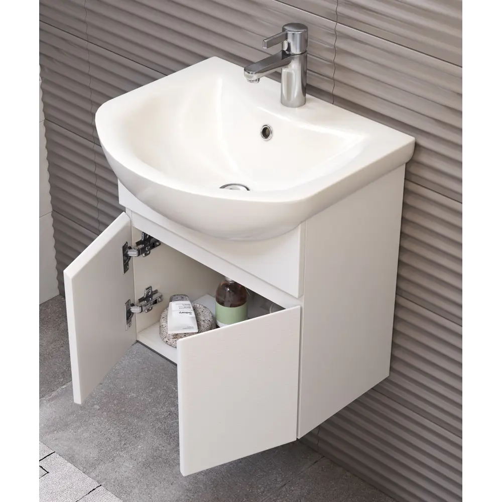 Фото 5 Тумба под раковину напольная Vigo tp-WIN-BAL-50-2D белый-LM 46см цвет белый