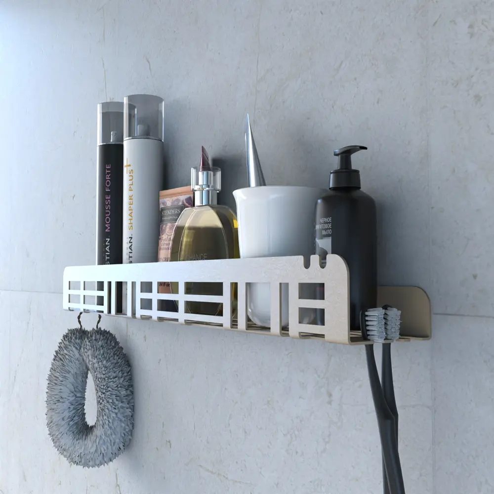 Фото 3 Полка для ванной комнаты Мастерская уюта зонт Аванта bath_0622_be сталь 60x60 см Фото 3 Полка для ванной комнаты Мастерская уюта зонт Аванта bath_0622_be сталь 60x60 см