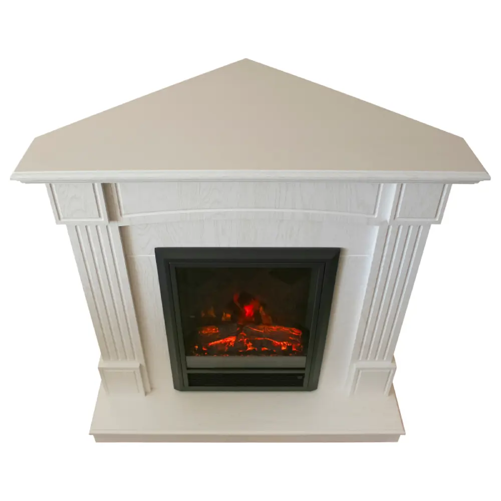 Фото 5 Каминокомплект Realflame Andrea Corner с очагом Fobos Lux BL 1600Вт белое тиснение Фото 5 Каминокомплект Realflame Andrea Corner с очагом Fobos Lux BL 1600Вт белое тиснение