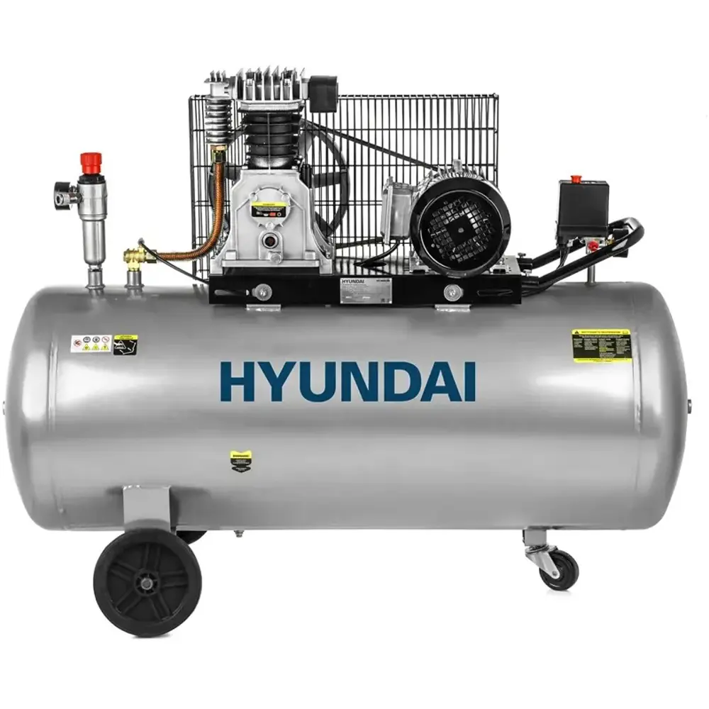 Фото Компрессор ременной Hyundai HYC 40200-3BD 200 л, 420 л/мин Фото Компрессор ременной Hyundai HYC 40200-3BD 200 л, 420 л/мин