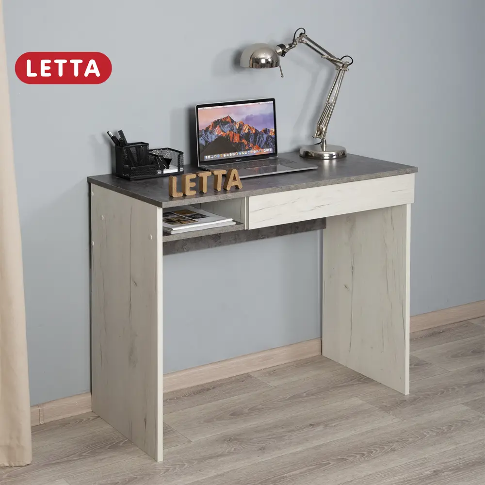 Фото Письменный стол Letta L04053.25.06/01 90x76.4x45 см ЛДСП цвет черный Фото Письменный стол Letta L04053.25.06/01 90x76.4x45 см ЛДСП цвет черный