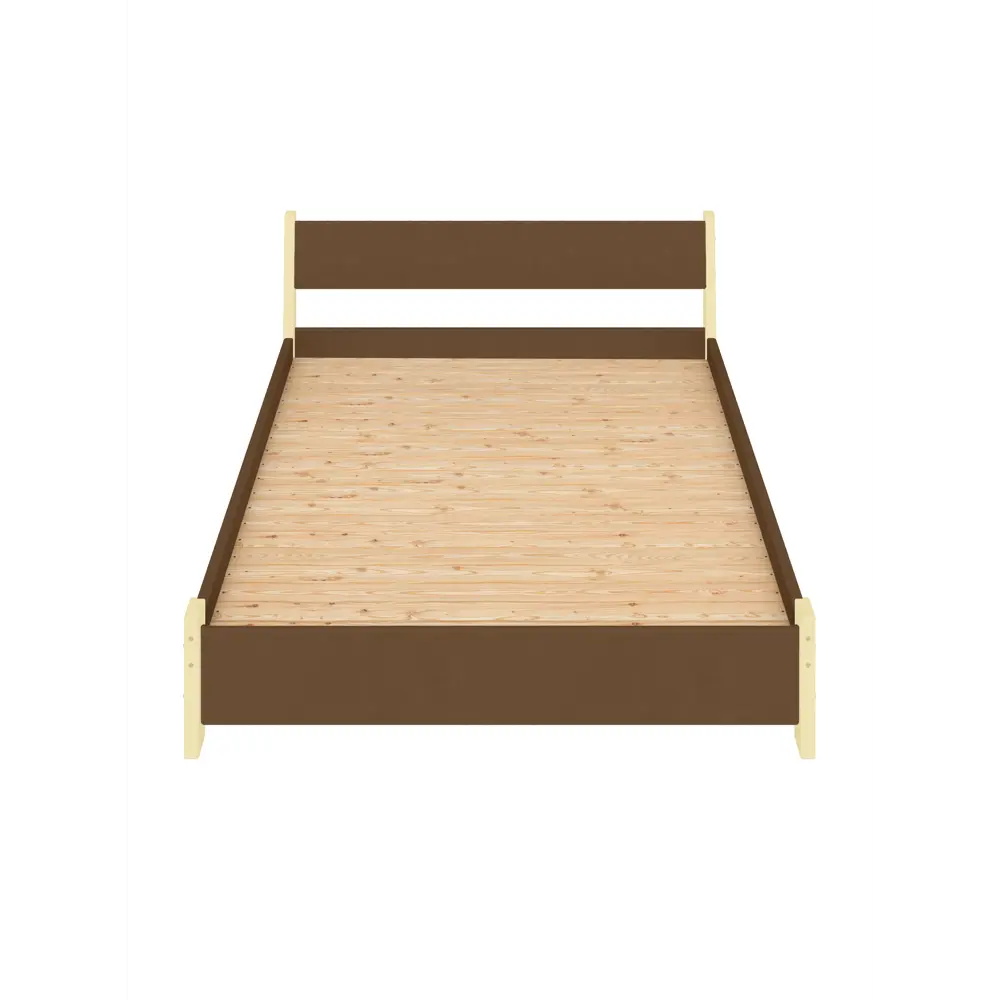 Фото 3 Кровать Solarius Мишка сплошное основание 130x80x210см дерево цвет коричневый/ванильный