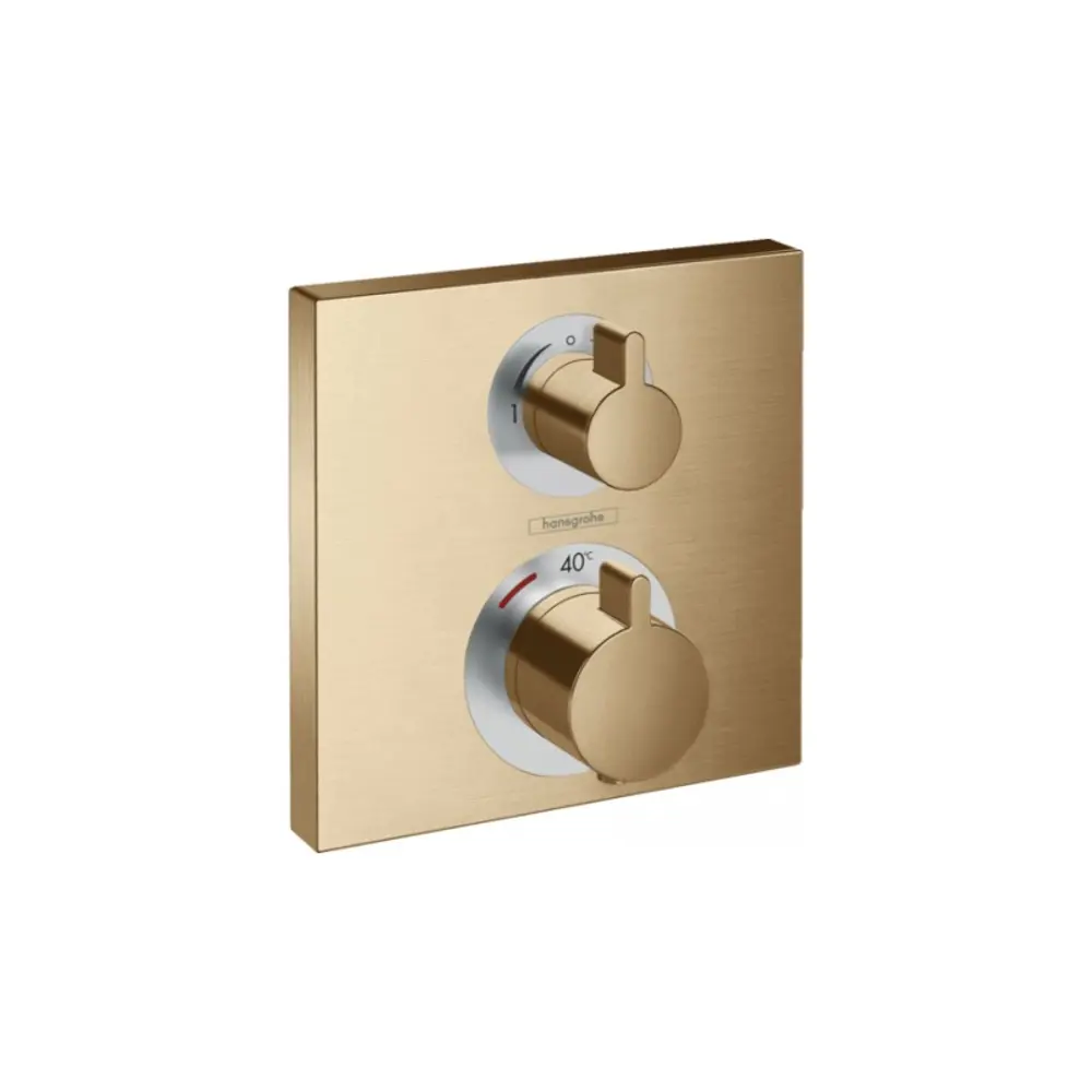 Фото 2 Смеситель для душа Hansgrohe Ecostat Square 15714140 термостат для 2х потребителей цвет бронза Фото 2 Смеситель для душа Hansgrohe Ecostat Square 15714140 термостат для 2х потребителей цвет бронза