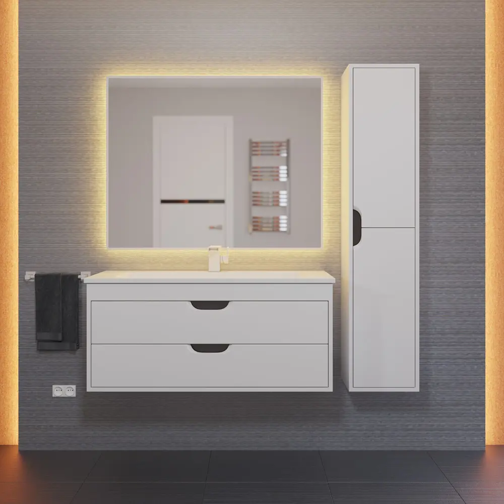 Фото 5 Тумба под раковину подвесная Uperwood Modul 2930205356 100см цвет белый Фото 5 Тумба под раковину подвесная Uperwood Modul 2930205356 100см цвет белый