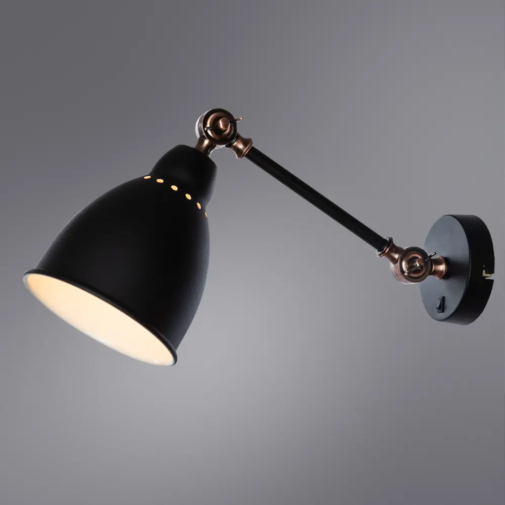 Фото 3 Спот поворотный ARTE LAMP A2054AP-1BK Braccio Black 1 лампа 3 м² цвет черный Фото 3 Спот поворотный ARTE LAMP A2054AP-1BK Braccio Black 1 лампа 3 м² цвет черный